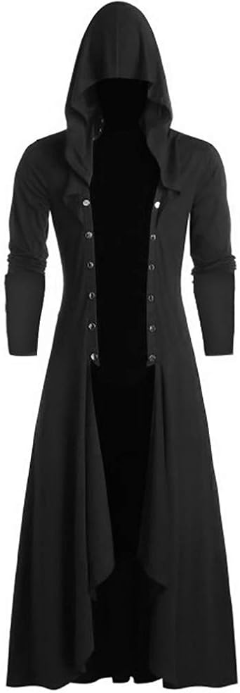 Langer Gothic-Umhang Mit Kapuze – Halloween-Kostüm Für Herren Im Hexer- Oder Vampir-Stil