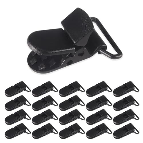 Image of 20-Pack Pacifier Clip Replacement Ends - BPA-Free Plastic Fasteners for DIY Baby Crafts, Sewing Bibs & Blankets Straps (3 /4 Inch, Black)