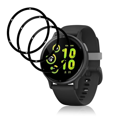 Rchlr フィルム GARMIN vivoactive 5 用 液晶 保護フィルム 【3枚セット】 ガーミンvivoactive 5 スマートウォッチ 保護フィルム 炭素繊維 複合材料 3D曲面 腕時計 フィルム 反射低減 抗菌 防指紋 高透過率 スマー