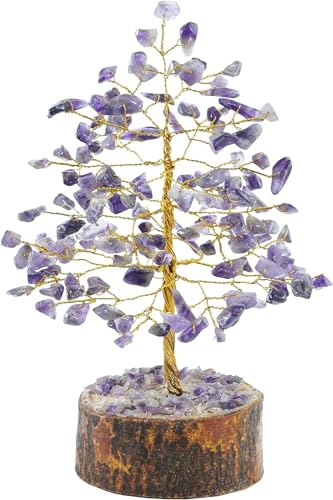 Image of ZAICUS Amethyst Crystal Tree of Life Feng Shui Money Tree 7-8 Inch