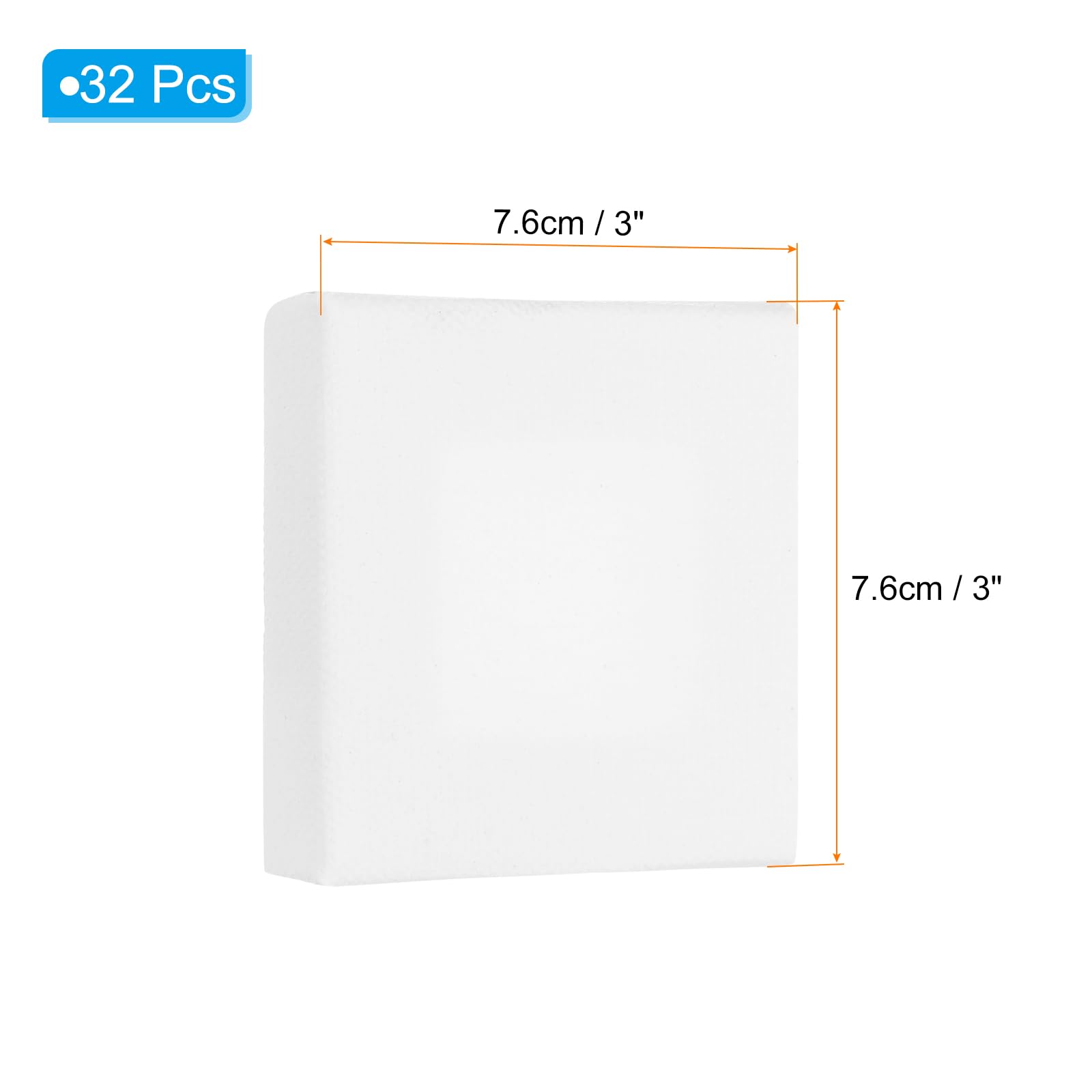 PATIKIL Lienzo Tensado, 32 Piezas 3" x 3" Lienzo Cuadrado Para Pintar Lienzo En Blanco Imprimado Paneles De Lienzo De Algodón Para Pinturas Acrílicas Óleo Acuarela, Blanco
