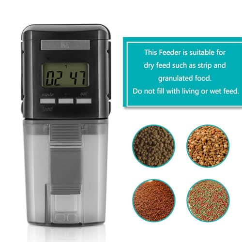 Alimentador automático de acuario con pantalla LCD programable y rotación regulable 4