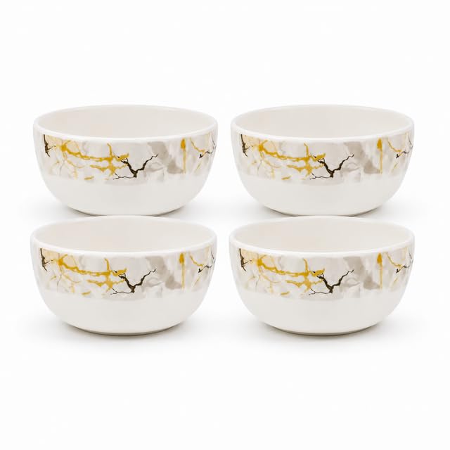 Image of Ariya 4.5 Inch Melamine Greek Bowls Black Gold Harmony Collection Set of 4