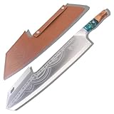 Dalstrong Massive Annihilator Cleaver - 14 inch - Valhalla Series - Wood Display Stand - Heavy Duty 7CR17MOV Steel - Celestial Resin & Wood Handle - Razor Sharp - Kitchen Chef's Knife - Leather Sheath