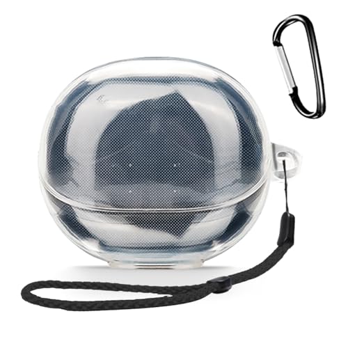 Soundpeats Clear 用 ケース 全面保護カバー シリコンケース 【HUKWIMO】 カラビナ付き 耐衝撃 防水 防塵 装着充電可能 全面保護 キズ防止 Soundpeats Clear 対応インイヤーヘッドホン用ヘッドホンケース [クリア 透