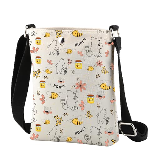 CMNIM Cartoon Bear Crossbody Bag - Bear Lover Gift for Women - Honey Bee Inspired Purse