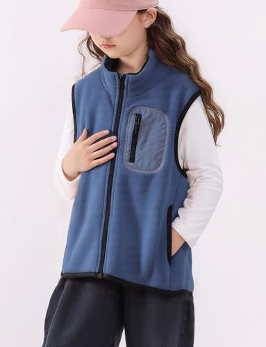 Happy Cherry Boys Girls Winter Warm Polar Fleece Vest Lightweight Stand Collar Gilet Full Zip Up Sleeveless Jacket 3-12Y3