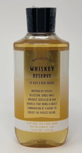 Bath & Body Works Whiskey & Reserve Bourbon Men's 3-IN-1 Hair & Body Wash 10 Oz. (Whiskey & Reserves)