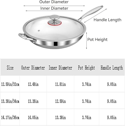 Wok de titanio con tapa, acero inoxidable, 12.59 in miniatura 2