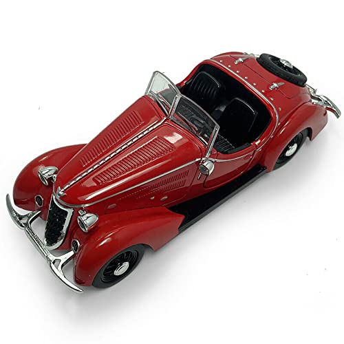 Image of Scale Diecast Metal Vintage Toy Car Model Classic for Kids Light Sound Pull Back Openable Door Toy
