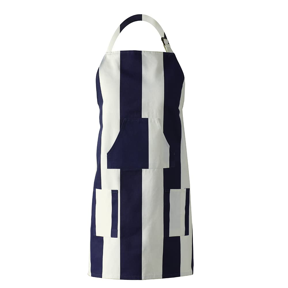 HPD Half Price Drapes Aprons for Men Women with Large Pockets Adjustable Unisex PRTW-D16-AP Cabana Printed Cotton, 27 X 34 Inch, Cabana Navy