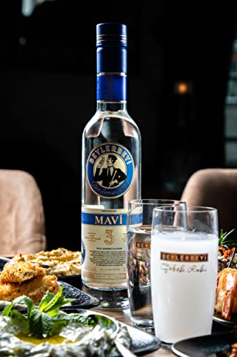 Beylerbeyi - Set Raki Mavi 100Cl + 70Cl + 35Cl | Brandy Turco Aromatizzato All'anice - 100% Uva Fresca - Senza Zuccheri Aggiunti | Tripla Distillazione - 45% - 7