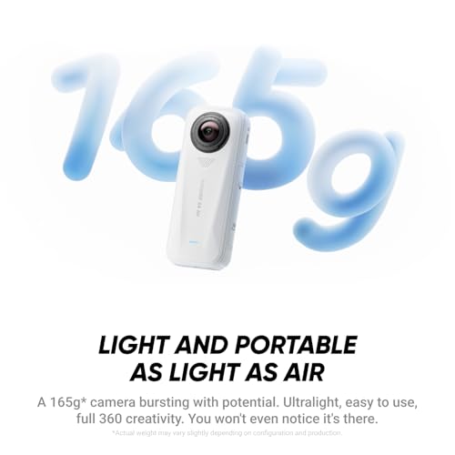 Image of Insta360 X4 Air - Lightweight 165g 8K 360 Camera, Invisible Selfie Stick Effect, Replaceable Lenses, Shoot First & Frame Later, Built-in Wind Guard, FlowState Stabilization, AI-Powered App