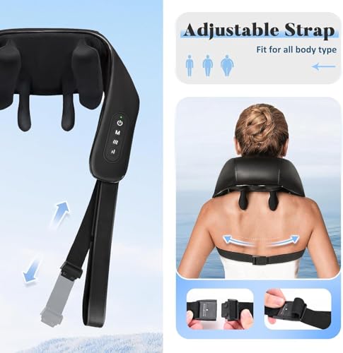 Image of Careboda Wireless Neck Massager for Cervical Pain Relief with Heat Therapy | 5D Deep Tissue Shiatsu Back Massager, Cordless & Rechargeable | Neck and Shoulder Massager Machine for Pain Relief