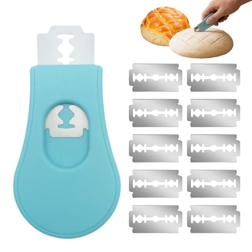 Henjunu Coltello da panettiere compatto, coltello per tagliare l'impasto con 10 lame, accessori per la panificazione