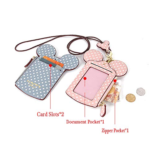 LEECCO Neck Pouch,Trend Small Travel Leather Student ID Card Holder Lanyard Neck Pouch Bag With Coin Wallet Purse for Students Women Kids Girls (Ink Blue) by Abitoncc - Used condition - Image 3