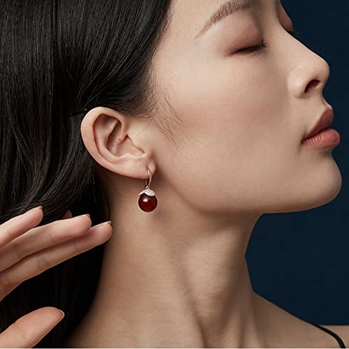 Pendientes de ágata roja retro EKSED para estilizar el rostro en eventos formales 5