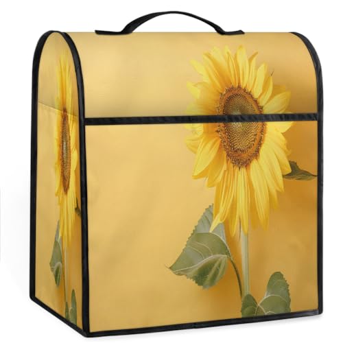 Coffee Maker Cover Yellow Sunflower Kitchen Appliance Covers Small Appliance Covers Blender Cover Juicer Cover Dust Covers for Kitchen Appliances with Top Handle and Pockets,Washable,B412