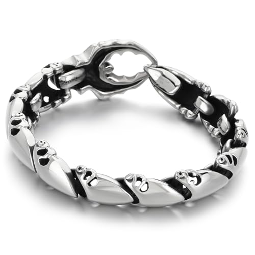 Pulsera de acero inoxidable con diseño de escorpión y garra miniatura 2