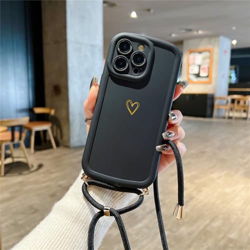 Coque silicone iPhone 17 cordon cœur libère vos mains en balade urbaine