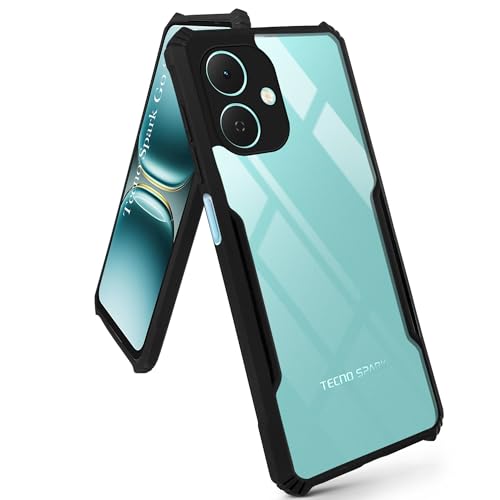 Image of Jkobi Back Cover Case for Tecno Spark Go 2 (Shockproof with Polycarbonate Clear Panel | Professional Black)