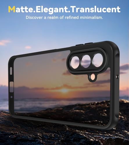 Image of ivoler 3-in-1 Case for Samsung Galaxy A17 5G with 2 Pack Tempered Glass Screen Protector, [Military Grade Protection] Matte Thin Slim Phone Bumper Cover Hard Back [Anti-Scratch]- Black