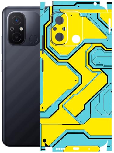 Image of AtOdds - Full Body Back Screen Guard Protector Film - Lamination Wrap Skin Sticker Compatible with REDMI 12C | Scratchproof Matte Finish (YellowLane)