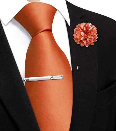 Image of Hi-Tie Men's Extra Long Solid Satin Tie Set 63 Inch /70 Inch Formal Necktie