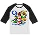 Personalized Mario Kong Birthday Shirt | Handmade Decorated Shirt | Personalized with Name and Age | Unisex 3/4 Sleeve Raglan T-Shirt | #1098