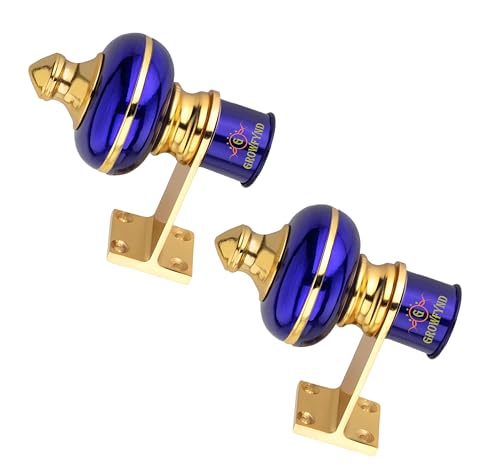 Image of Raj Mandir Curtain Bracket, Parda Holder Aluminium with Support 1 Inch Rod Pocket Finials Door and Window Rod Support for Window & Door Curtain Fitting, Rod Pocket Style (Pack of 1 Pair, Blue)