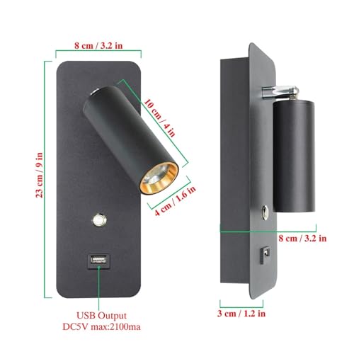 Luz de pared LED para pasillo con interruptor que soluciona la falta de enchufes USB 5
