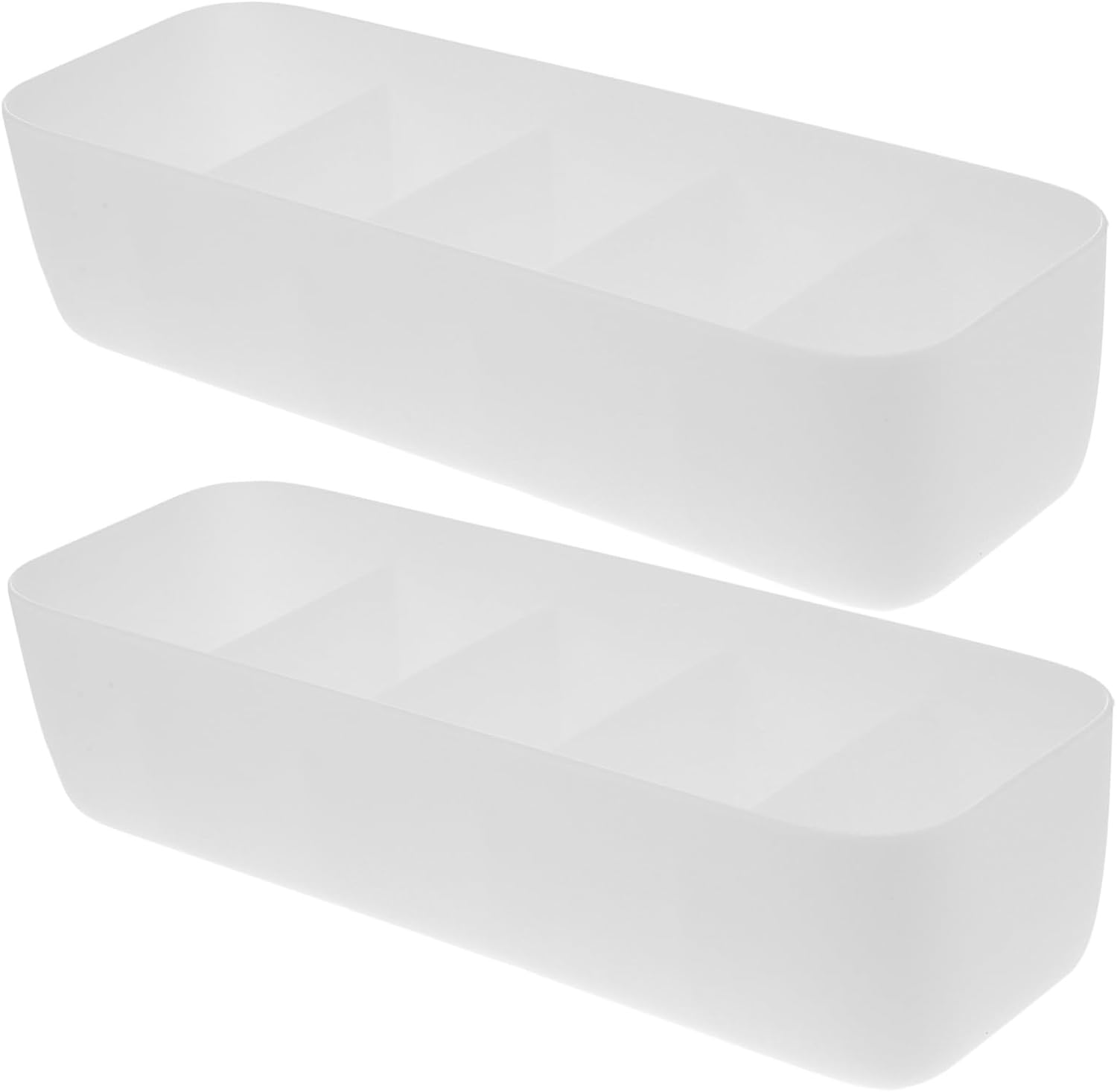 2pcs Stackable Plastic Storage Box for Socks and Underwear Compartments Drawer Organizer for Organization White