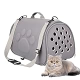 Transportín Suave para Mascotas, Bolso Gatos, Viaje Cachorros Transpirable de 40x30 cm, Transportín para Mascotas de Tela Oxford con Correa, Accesorio Transporte P