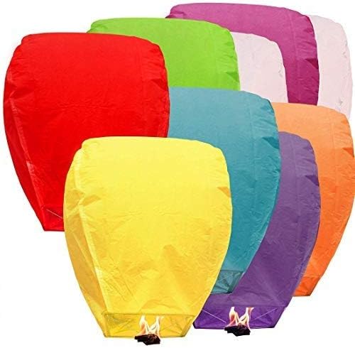 ACTIMOB AM-19 Make A Wish Hot Air Baloon Paper Sky Wish Lantern (Pack of 10)