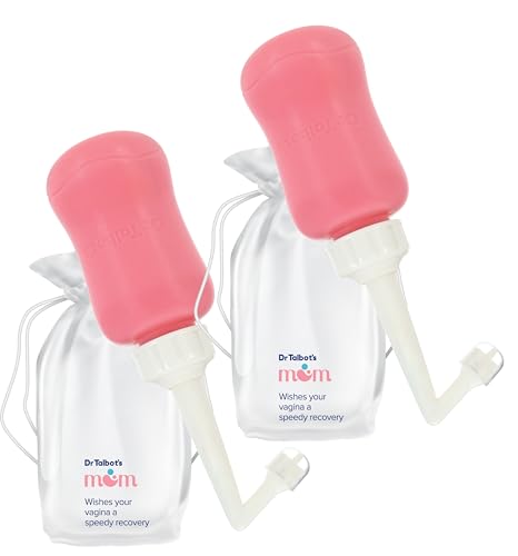 Image of Dr. Talbot's Mom Postpartum Peri Bottle with Carry Bag - (2 Pack) 12.2 fl oz - Silicone Perineal Spray Bottle for Mothers