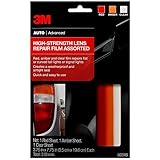 3M Auto High-Strength Lens Repair Film, Assorted Sheets: 1 Red, 1 Amber, 1 Clear