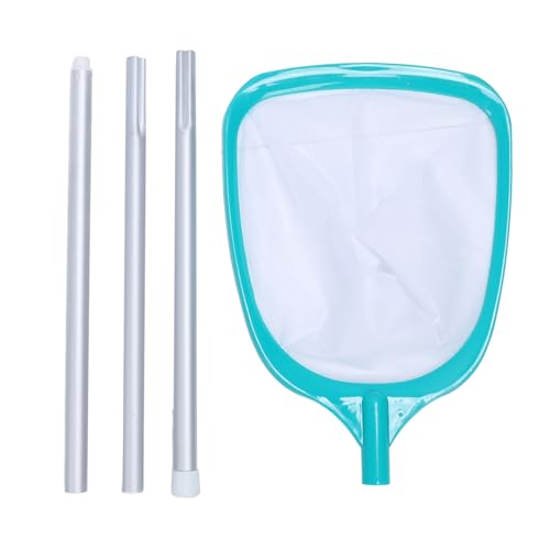 WBTY Pool Skimmer Net Fine Mesh Pool Leaf Skimmer Net Replacement Cleaning Tool with 3 Piece Aluminium Telescopic Pole Garden Pond