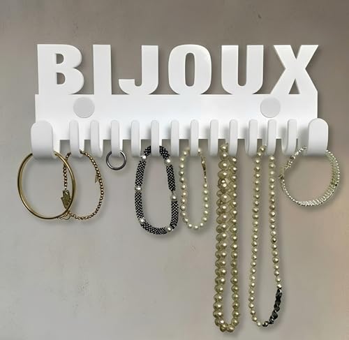 Porte Bijoux Mural - Rangement Collier Galeara - Porte Collier Mural (Mika Bijoux Blanc)