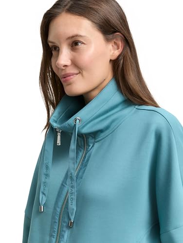 Tom Tailor Damen 1047715 Boxy Fit Scuba Sweatjacke, 31666 - Tropical Teal, XXL EU – Ansicht 5