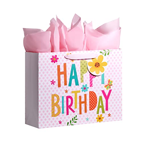 Bobobag-13-Pink-Gift-Bag-with-Tissue-Paper-for-happy-Birthday-large-gift-bags-for-Girls