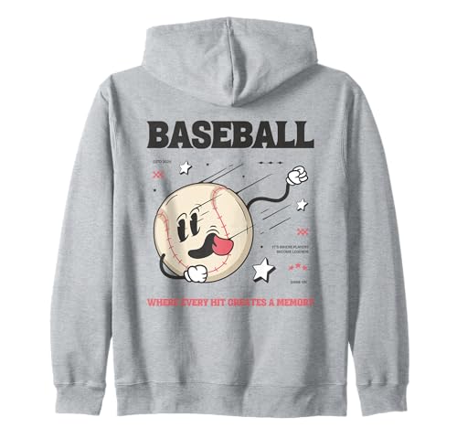 Camiseta deportiva divertida de dibujos animados de béisbol para jugadores y fanáticos Sudadera con Capucha