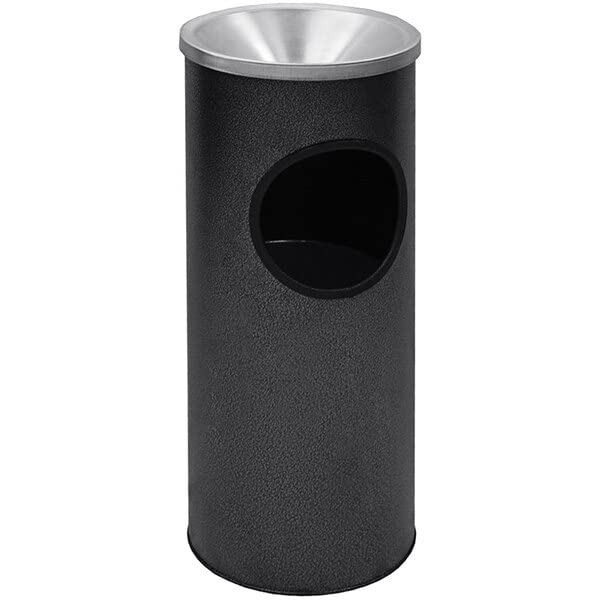 Outdoor Can, 3 Gallon Ash n' Trash Vein Steel Decorative Ash and Waste Receptacle, Cigarette Butt Receptacle, Great for Use in Patio, Hotels, Cafes, Offices, Restaurants, Bars, Casino, (N.4)