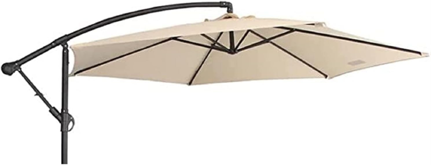 Megashopitalia Top Telo di Ricambio per Ombrellone con Palo Centrato e Decentrato in Alluminio Legno Tondo Ø300 CM Diametro 6 Stecche con Airvent Ecrù