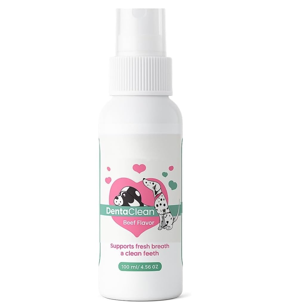 Dentaclean Spray for Dogs & Cats - Natural Breath Freshener No-Brush Oral Care Solution, Supports Gum Health Tartar Remover (1)