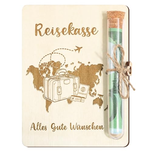 BOFUNX Geldgeschenk Verpackung für Reise und Urlaub Geldgeschenk Reise Geburtstag Hochzeit Geschenkidee mit Reagenzgläser Lustige Reisekasse Geschenk für Damen Herren