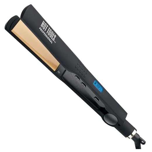 Hot Tools Pro Artist Nano Ceramic Flat iron | Wide Plate for Faster Styling (1-1/4 in)