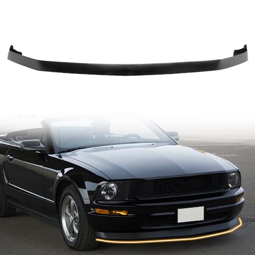 MODILOVER Front Bumper Lip Spoiler, Compatible with 2005-2009 Ford Mustang V6 Models Only, PU Unpainted Ikon Style Add-on Front Splitter Air Dam Chin Protector