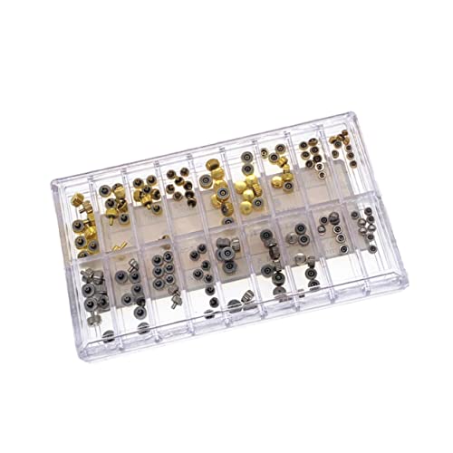 CTIRCHIU 140個防水時計クラウン メタル製交換用クラウンとステム 対応 クォーツ時計修理用ツール 非常用アクセサリー プラスチック収納ケース付き