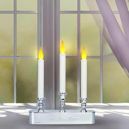 Image of Window Candles Battery Operated with Timer 8 Hours on and 16 Hours Off Led Warm White with Flicker Flame