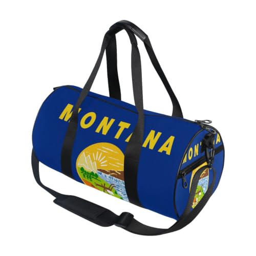 Bolsa de lona para viajes y deportes con diseño original de la bandera de Montana unisex